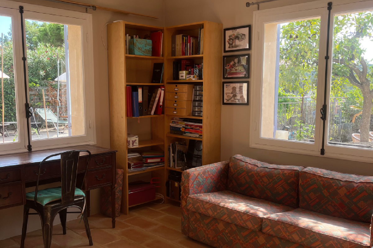 Office with garden view