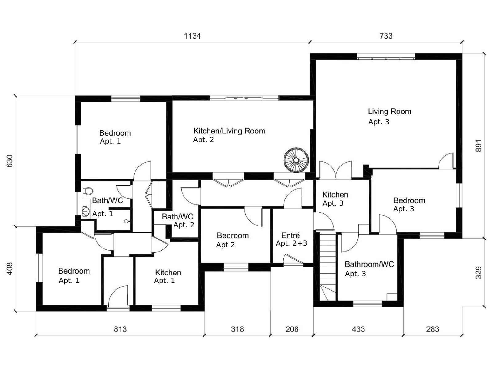 First Floor - Apartments 1, 2 & 3